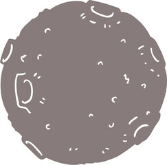 flat color style cartoon moon