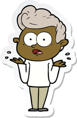 sticker of a cartoon staring man