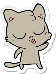 Obraz na płótnie Canvas sticker of a cartoon hissing cat