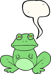 freehand drawn speech bubble cartoon frog