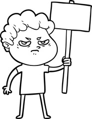 cartoon angry man