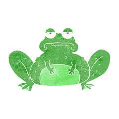 freehand retro cartoon frog