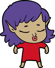 pretty cartoon elf girl