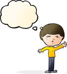 cartoon mean man with thought bubble