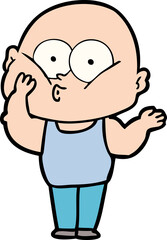 cartoon bald man staring