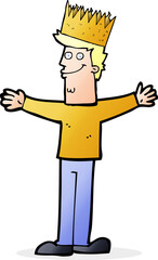 cartoon man wearing crown