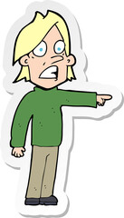 sticker of a cartoon surprised man