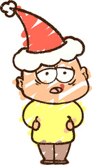 Christmas Man Chalk Drawing