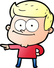 Obraz premium cartoon happy man