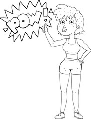 happy gym woman giving thumbs up symbol