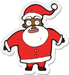 sticker of a cartoon shocked santa claus