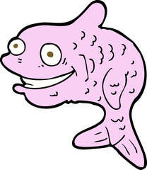cartoon happy fish