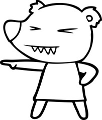 pointing bear cartoon