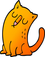 cartoon doodle funny cat