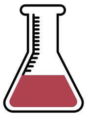 Chemical glass icon. Laboratory equipment. Science symbol