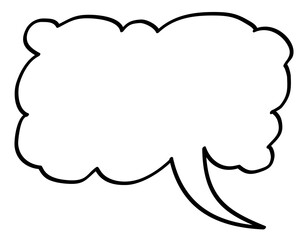Speech cloud template. Blank doodle message balloon