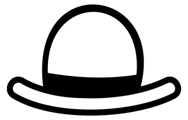 Bowler hat. Funny panama. Photo booth accessory icon