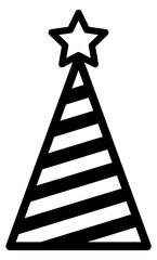 Striped party hat icon. Funny celebration symbol