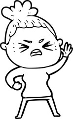 cartoon angry woman