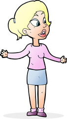 cartoon pretty woman explaining something