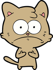 cartoon nervous cat