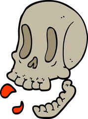 cartoon doodle skull