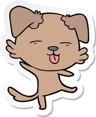 sticker of a cartoon dancing dog