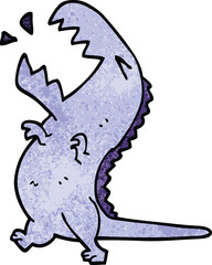 cartoon doodle roaring t rex