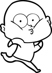 cartoon bald man staring