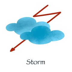 storm cloud icon, lightning, symbol