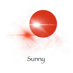 Sun illustration, sunny inscription , icon