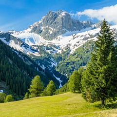 Obraz premium swiss mountains in the summer