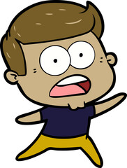 Obraz premium cartoon shocked man