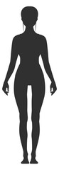 Woman body black silhouette. Female figure template