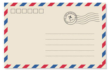 International mail letter template. Air poat envelope