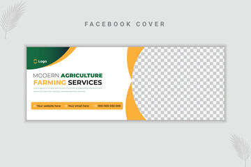 Agriculture Farming or Lawn Garden Services and Web Banner Design Template