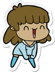 sticker of a cartoon woman