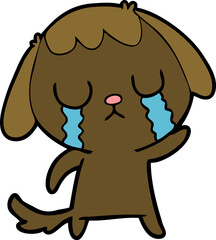 cute cartoon dog crying