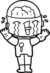 cartoon crying robot