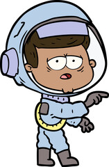 cartoon tired astronaut