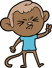 cartoon angry monkey
