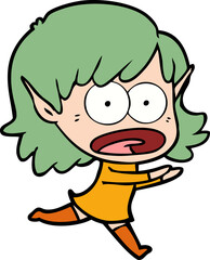cartoon shocked elf girl