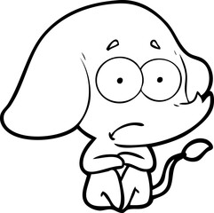 cartoon unsure elephant