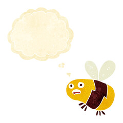 cartoon bee with thought bubble