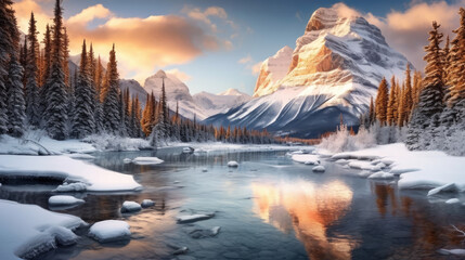 sunrise in the mountains