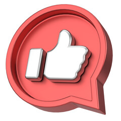 Like icon. Like button. 3D illustration.