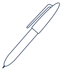 Pen icon. Writing tool black line sign