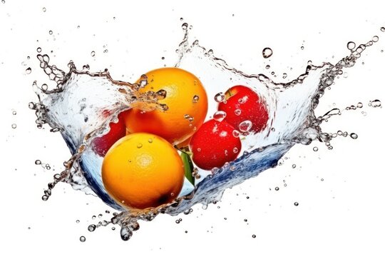 stock photo of water splash with fruit pear isolated Food Photography