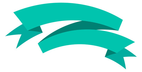 Ribbon label. Folded paper banner. Decorative element