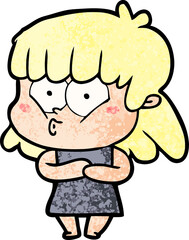 cartoon whistling girl